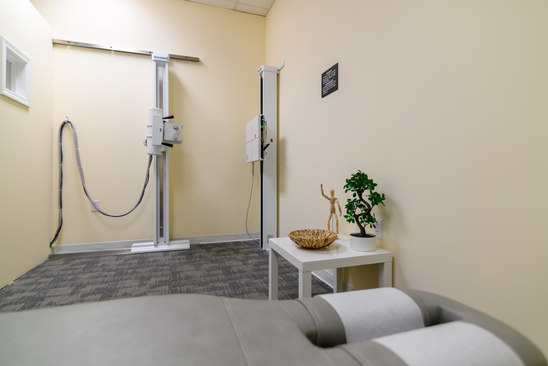 Bright chiropractic treatment room